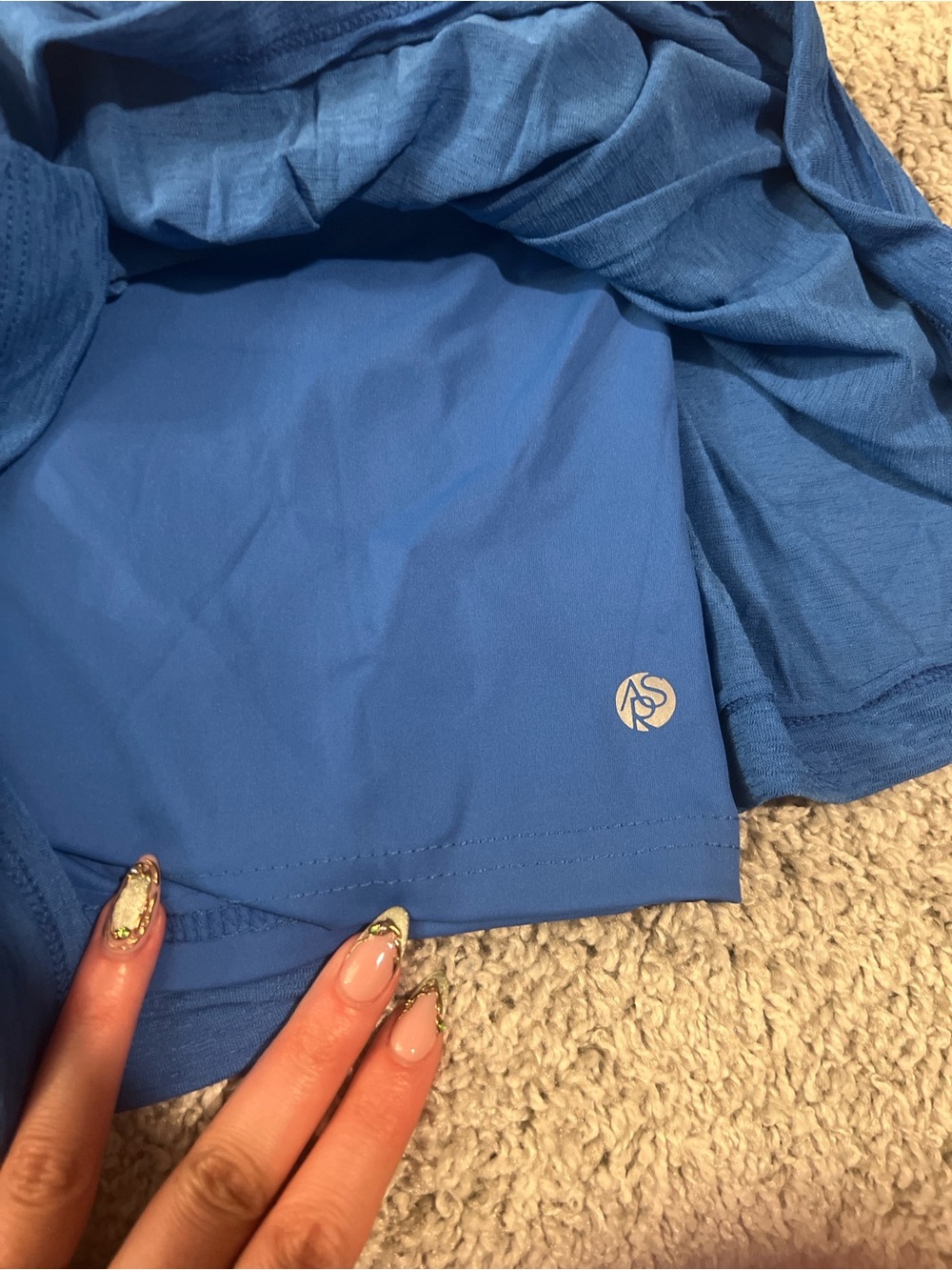 NWT AS Romi Blue Ruched Active Skort Shorts - Picture 4 of 5